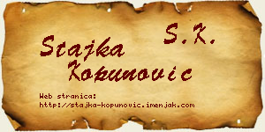 Stajka Kopunović vizit kartica